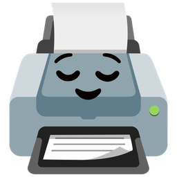 relieved face and printer