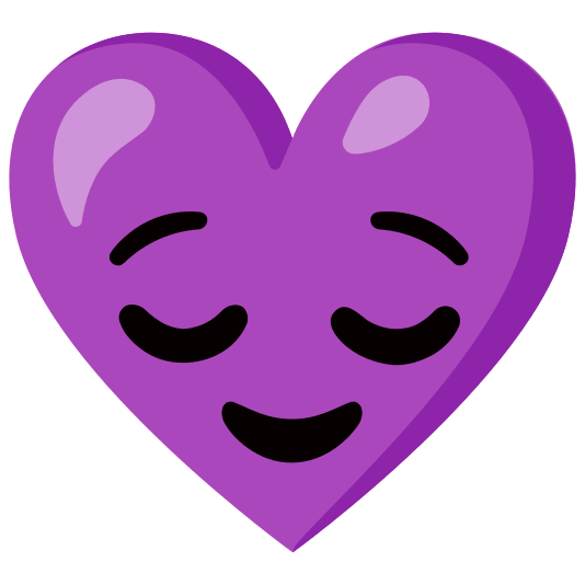 Relieved face and Purple heart