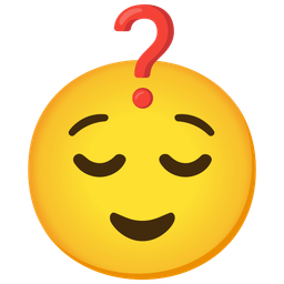 relieved face and red question mark