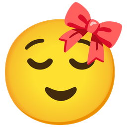 relieved face and ribbon