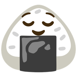 relieved face and rice ball