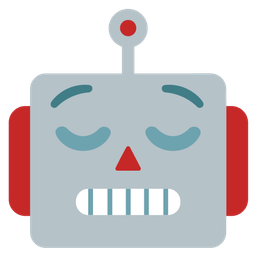 relieved face and robot