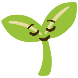 relieved face and seedling