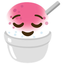 relieved face and shaved ice