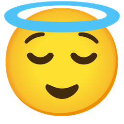 Relieved face and Smiling face with halo