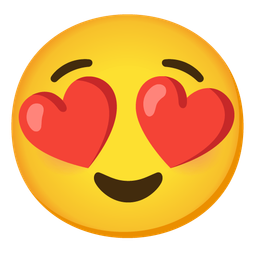 Relieved face and Smiling face with heart-eyes