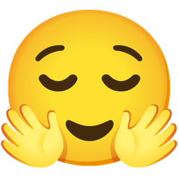 Relieved face and Smiling face with open hands