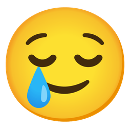 Relieved face and Smiling face with tear