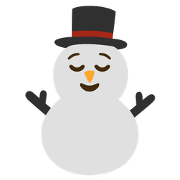 relieved face and snowman without snow