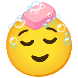 relieved face and soap