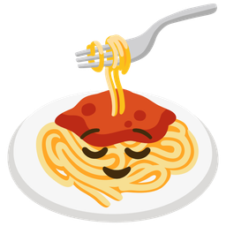 relieved face and spaghetti