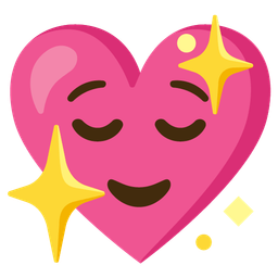 relieved face and sparkling heart