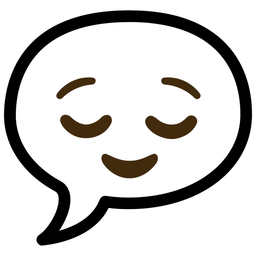 relieved face and speech balloon