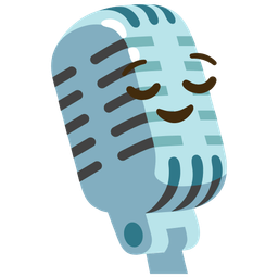 relieved face and studio microphone