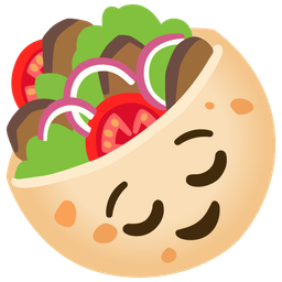 relieved face and stuffed flatbread