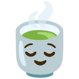 relieved face and teacup without handle