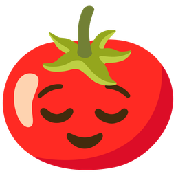 relieved face and tomato