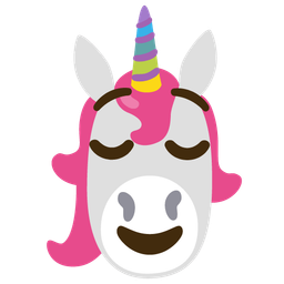 relieved face and unicorn