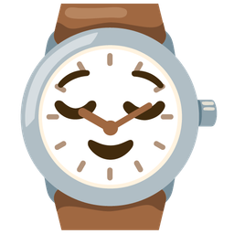 relieved face and watch