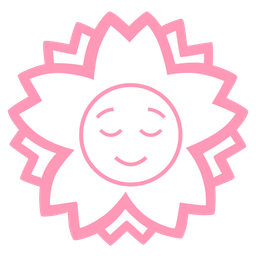 relieved face and white flower