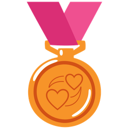 revolving hearts and 3rd place medal