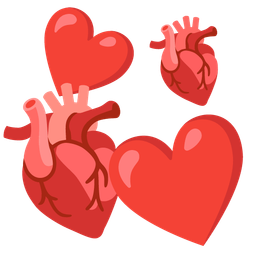 revolving hearts and anatomical heart