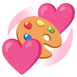 revolving hearts and artist palette