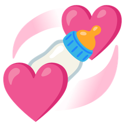 revolving hearts and baby bottle