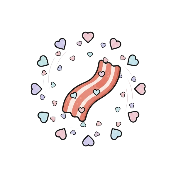 Revolving hearts and Bacon
