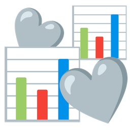 revolving hearts and bar chart