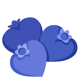 revolving hearts and blueberries