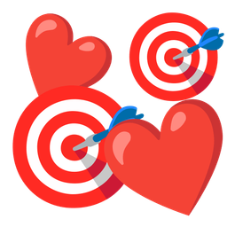 revolving hearts and bow and arrow