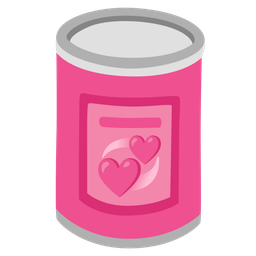 revolving hearts and canned food