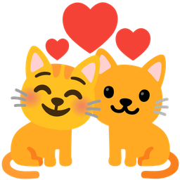 revolving hearts and cat face