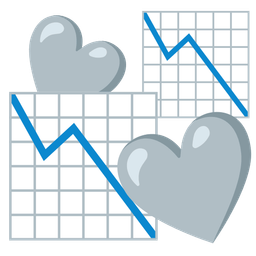revolving hearts and chart decreasing