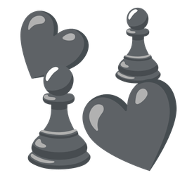 revolving hearts and chess pawn