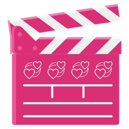 revolving hearts and clapper board