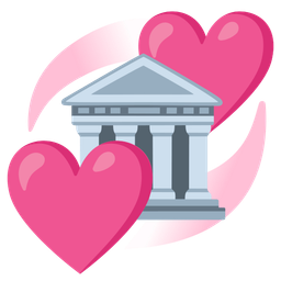 revolving hearts and classical building