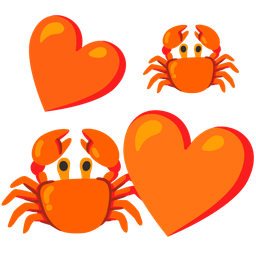revolving hearts and crab