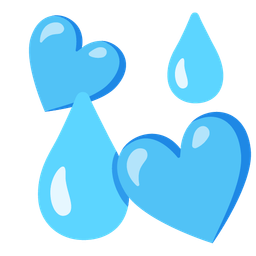 revolving hearts and droplet