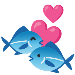 revolving hearts and fish