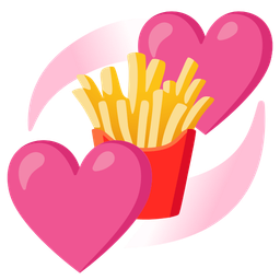 revolving hearts and french fries