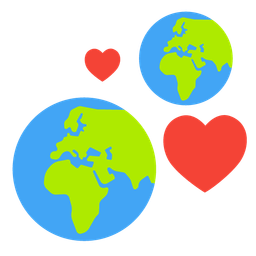 revolving hearts and globe showing Europe-Africa