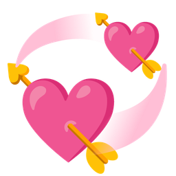 revolving hearts and heart with arrow