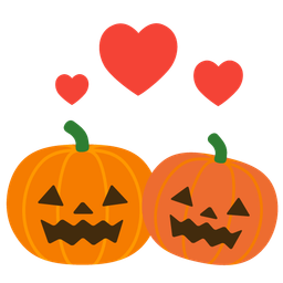 revolving hearts and jack-o-lantern