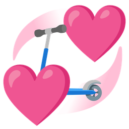 revolving hearts and kick scooter