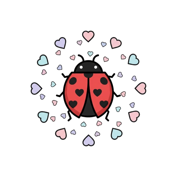 Revolving hearts and Lady beetle