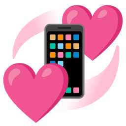 Revolving hearts and Mobile phone