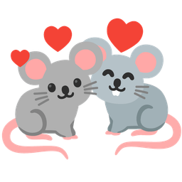 revolving hearts and mouse face