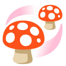 revolving hearts and mushroom